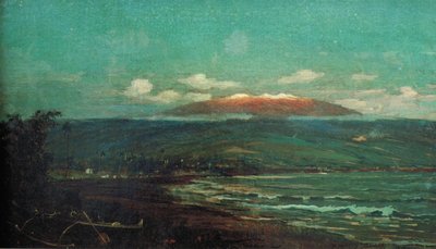Mauna Kea dalla baia di Hilo da D. Howard Hitchcock
